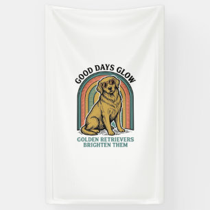 Banderoles T-shirt vintage Golden Retriever Gravure Rétro Chi