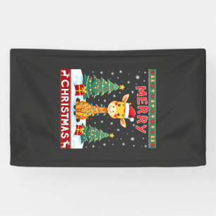 Banderoles T-shirts de Noël laids de girafe Chapeau de Père N