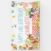 Banderoles Table d'anniversaire de la ferme Barnyard Animal B (Vertical)