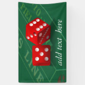 Banderoles Table de craps avec dés Las Vegas (Vertical)