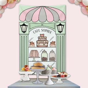 Banderoles Table de desserts française en arrière-plan