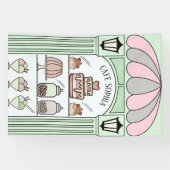 Banderoles Table de desserts française en arrière-plan (Horizontal)