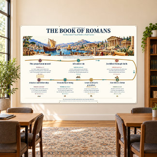 Banderoles Tableau de étude de la Bible Romains 72x48