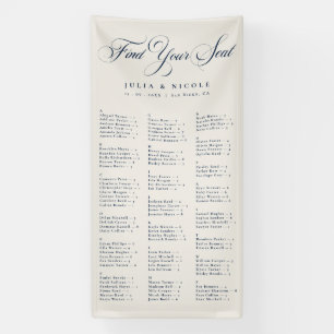 Banderoles Tableau de placement de mariage alphabétique bleu