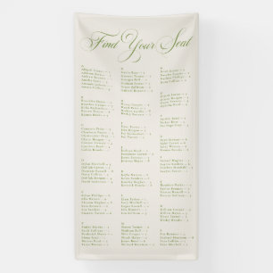 Banderoles Tableau de placement de mariage alphabétique vert