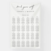 Banderoles Tableau de sièges Mariage noir et blanc 240 invité (Verticale)