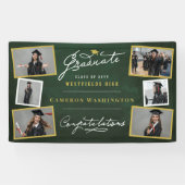 Banderoles Tableau noir Script élégant 6 Photo Graduation Par (Horizontal)