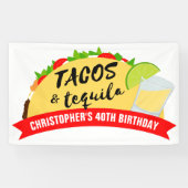 Banderoles Tacos et Tequila fête d'anniversaire (Horizontal)