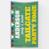 Banderoles Tailgate Party avec nom et terrain de football (Vertical)