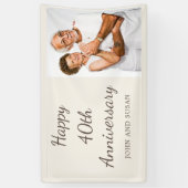 Banderoles Tan Cream Happy 40th Anniversary Photo (Vertical)