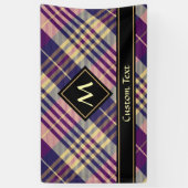 Banderoles Tartan mauve, or et bleu (Vertical)