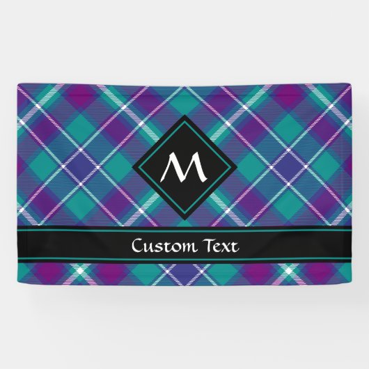 Banderoles Tartan vert de mer, violet et bleu (Horizontal)