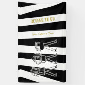 Banderoles Tasses à café B & W Three Stripées (Vertical)