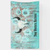 Banderoles Taureau Rustique Turquoise Ouest Taureau Taureau S (Vertical)