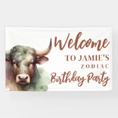 Banderoles Taurus Zodiac Thème Anniversaire Affiche de bienve (Horizontal)