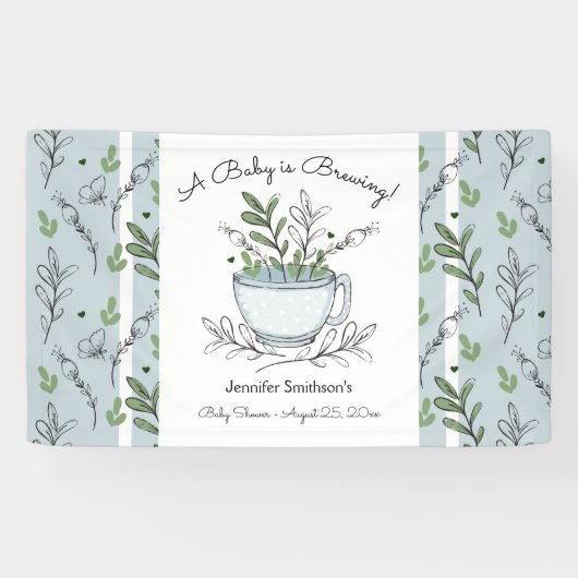 Banderoles Tea Cup Tea Party Baby shower (Horizontal)