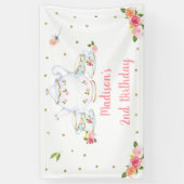 Banderoles Tea Party or rose Floral Anniversaire (Vertical)