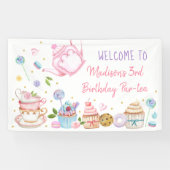 Banderoles Tea Party or rose Floral Anniversaire (Horizontal)