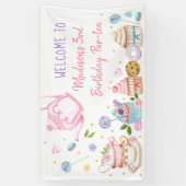 Banderoles Tea Party or rose Floral Anniversaire (Vertical)