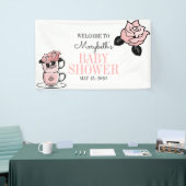 Banderoles Tea Teacup & Fleurs Baby shower Welcome Banner (Salon professionnel)