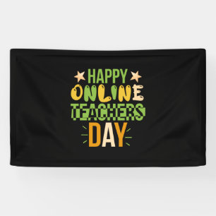 Banderoles Teacher Art Happy Online Teacher Day