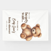Banderoles Teddy Bear Baby shower Nous pouvons attendre presq (Horizontal)