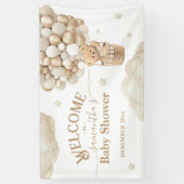 Banderoles Teddy Bear Balloon Bearly Wait Baby shower bienven (Vertical)