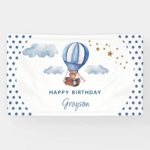 Banderoles Teddy Bear Blue 1er Joyeux anniversaire