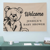 Banderoles Teddy Bear Boho Baby shower Affiche de bienvenue (Salon professionnel)