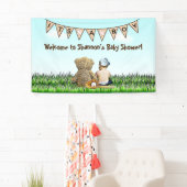 Banderoles Teddy Bear et Baby Baseball Baby shower de garçon (En situation)