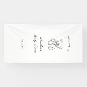 Banderoles Teddy Bear hand drawn baby shower (Horizontal)
