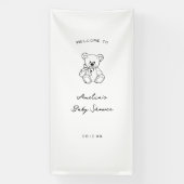 Banderoles Teddy Bear hand drawn baby shower (Verticale)