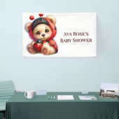 Banderoles Teddy Bear Ladybug Stripes Baby shower fille (Salon professionnel)