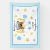Banderoles Teddy Bear Moon Stars Baby Boy Shower Affiche de b (Verticale)
