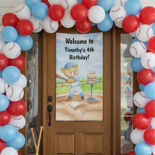 Banderoles Tee Ball Teddy Bear Baseball Bienvenue 4e Annivers