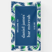 Banderoles Teinture de nouilles bleu et vert Fête de bienvenu (Vertical)