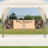 Banderoles Terracotta & Black Script QR Code Minimalist Booth