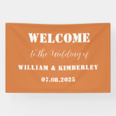 Banderoles Terracotta Burange Orange Simple Mariage moderne (Horizontal)