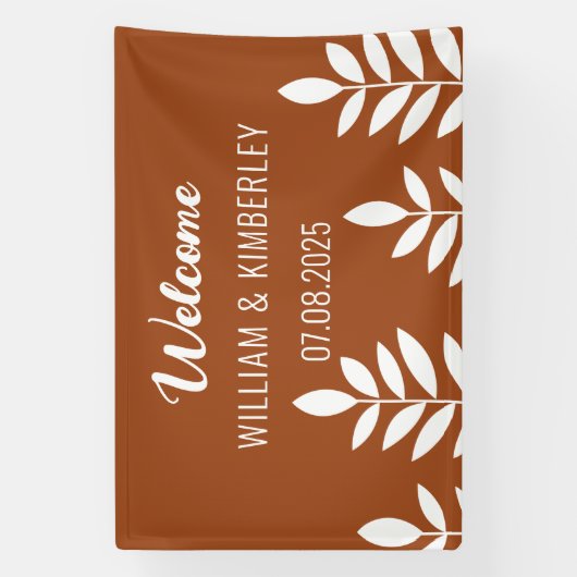 Banderoles Terracotta Burange Orange Simple Mariage moderne (Verticale)