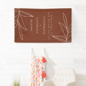 Banderoles Terracotta et Ruscus Greenery Mariage de bienvenue (En situation)
