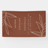Banderoles Terracotta et Ruscus Greenery Mariage de bienvenue (Horizontal)