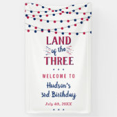 Banderoles Terre Des Trois ! 4 juillet 3ème anniversaire (Vertical)