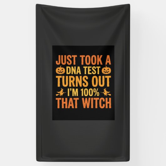 Banderoles Test ADN de sorcière d'Halloween Design drôle (Vertical)