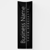 Banderoles Texte blanc classique simple en noir (Vertical)