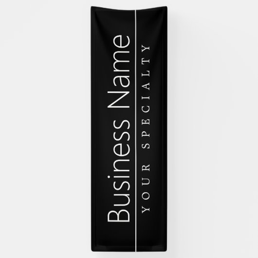 Banderoles Texte blanc classique simple en noir (Vertical)