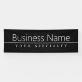 Banderoles Texte blanc classique simple en noir (Horizontal)