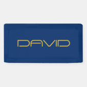 Banderoles Texte élégant modifiable | Or et bleu marine (Horizontal)