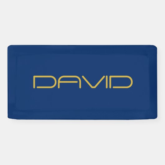 Banderoles Texte élégant modifiable | Or et bleu marine (Horizontal)