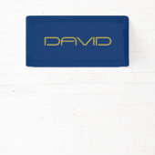 Banderoles Texte élégant modifiable | Or et bleu marine (Insitu)