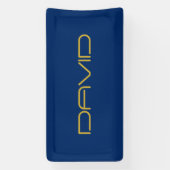 Banderoles Texte élégant modifiable | Or et bleu marine (Verticale)